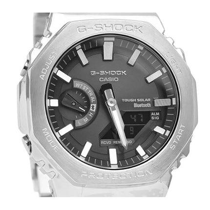Montre pour homme Casio G-Shock GM-B2100SD-1A avec écran solaire résistant et cadran gris, bracelet analogique et numérique, 200