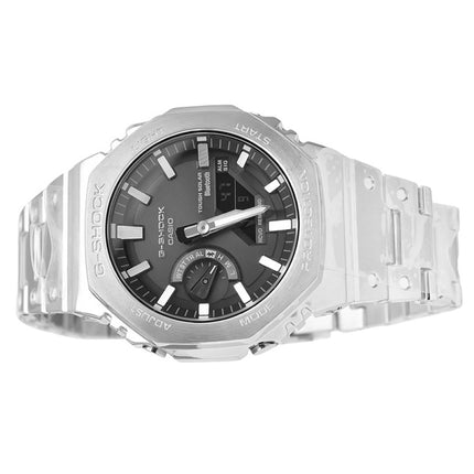Montre pour homme Casio G-Shock GM-B2100SD-1A avec écran solaire résistant et cadran gris, bracelet analogique et numérique, 200