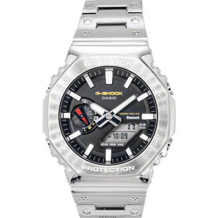 Montre Casio G-Shock GM-B2100SD-1C pour homme, entièrement en métal, analogique, numérique, smartphone, acier inoxydable, cadran noir, solaire, 200 m