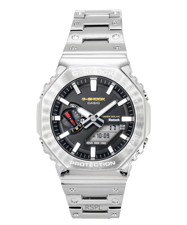 Montre Casio G-Shock GM-B2100SD-1C pour homme, entièrement en métal, analogique, numérique, smartphone, acier inoxydable, cadran noir, solaire, 200 m