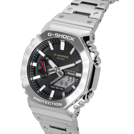 Montre Casio G-Shock GM-B2100SD-1C pour homme, entièrement en métal, analogique, numérique, smartphone, acier inoxydable, cadran noir, solaire, 200 m