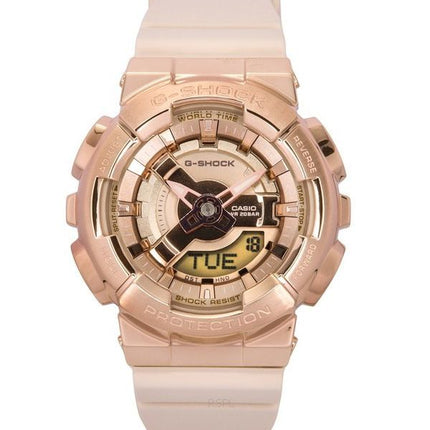 Montre pour femme Casio G-Shock analogique numérique avec bracelet en résine ton or rose GM-S110PG-4A 200