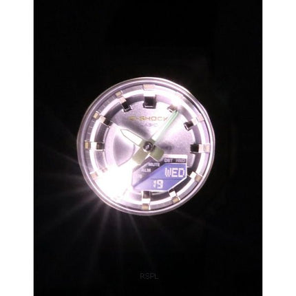 Montre pour femme Casio G-Shock plaquée métal analogique numérique bracelet en résine cadran argenté Quartz GM-S2100BC-1A 200M