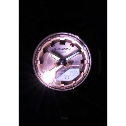 Montre pour femme Casio G-Shock analogique numérique avec bracelet en résine et cadran doré rose GM-S2100PG-4A 200M