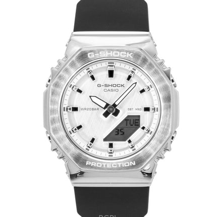 Montre Casio G-Shock GM-S2110-1A7 pour femme, analogique-numérique, en résine biosourcée, cadran argenté, mouvement à quartz, étanche à 200 m.