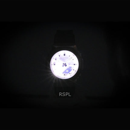 Montre Casio G-Shock GM-S2110-1A7 pour femme, analogique-numérique, en résine biosourcée, cadran argenté, mouvement à quartz, étanche à 200 m.
