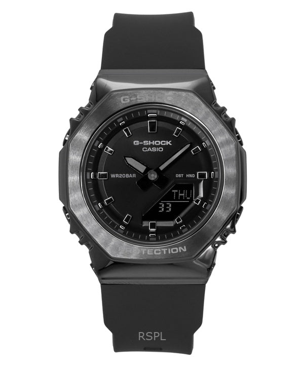 Montre femme Casio G-Shock analogique numérique, bracelet en résine biosourcée, cadran noir, quartz, GM-S2110B-8A, 200 m