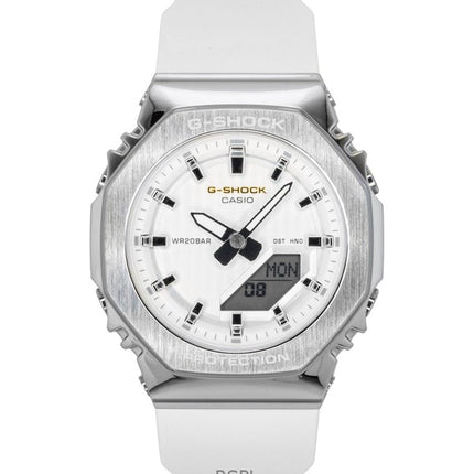 Montre Casio G-Shock Analogique-Numérique Édition Limitée Bracelet en Résine Biosourcée Cadran Blanc Quartz GM-S2110SH-7A 200M pour Femme