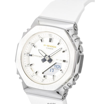 Montre Casio G-Shock Analogique-Numérique Édition Limitée Bracelet en Résine Biosourcée Cadran Blanc Quartz GM-S2110SH-7A 200M pour Femme