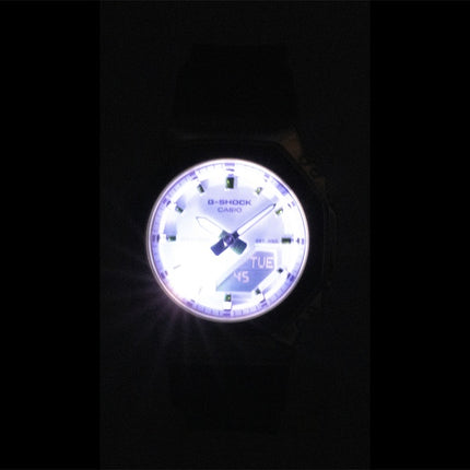 Montre Casio G-Shock GM-S2110SR-1A pour femme, analogique-numérique, cadran rose, bracelet en résine, mouvement à quartz, étanche à 200 m.