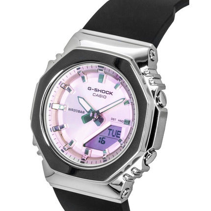 Montre Casio G-Shock GM-S2110SR-1A pour femme, analogique-numérique, cadran rose, bracelet en résine, mouvement à quartz, étanche à 200 m.