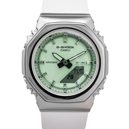 Montre Casio G-Shock GM-S2110SR-7A pour femme, analogique-numérique, cadran vert, bracelet en résine, mouvement à quartz, étanche à 200 m.