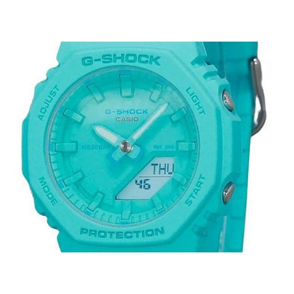 Montre pour femme Casio G-Shock analogique numérique avec bracelet en résine et cadran turquoise GMA-P2100-2A 200M