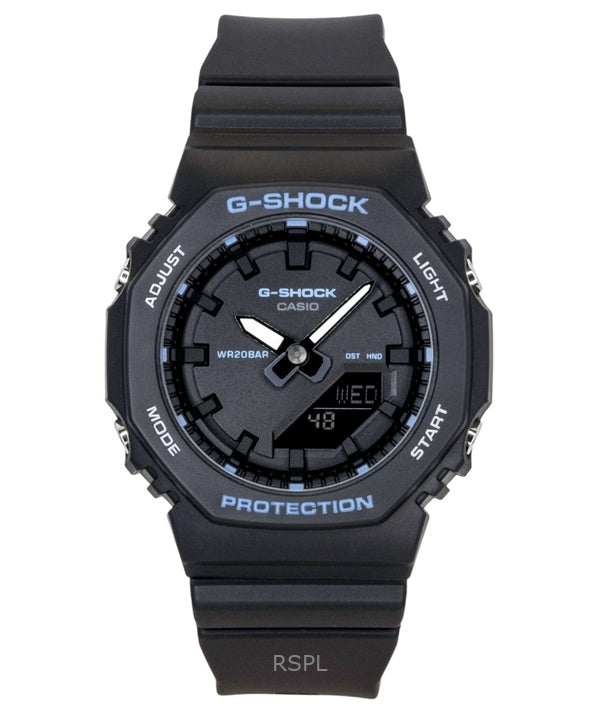 Montre Casio G-Shock pour femme, analogique-numérique, bracelet en résine biosourcée, cadran noir, mouvement à quartz GMA-P2100BA-1A, étanche à 200 m