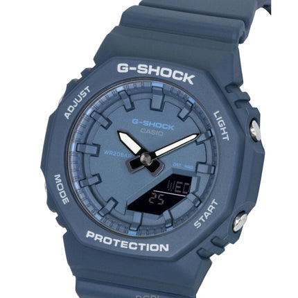 Montre Casio G-Shock pour femme, analogique-numérique, bracelet en résine biosourcée, cadran bleu, mouvement à quartz GMA-P2100BA-2A, étanche à 200 m
