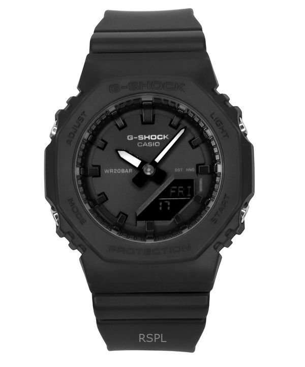 Montre analogique numérique Casio G-Shock en résine biosourcée avec cadran noir et quartz GMA-P2100BB-1A 200M pour femme