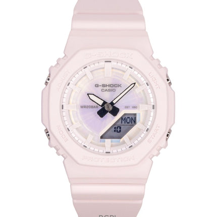 Montre Casio G-Shock analogique numérique à quartz avec bracelet en résine et cadran rose polarisé GMA-P2100PC-4A pour femme, autonomie jusqu&#39;à 200 m
