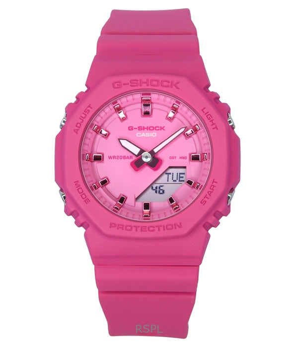 Montre femme Casio G-Shock analogique numérique en résine biosourcée, cadran rose, quartz, GMA-P2100PP-4A, 200 m