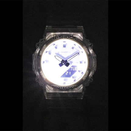 Montre Casio G-Shock pour femme, analogique-numérique, bracelet en résine transparente, cadran rose, mouvement à quartz GMA-P2100SR-7A, étanche à 200 m