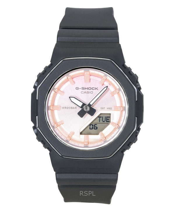 Montre Casio G-Shock GMA-P2110SC-4A pour femme, analogique-numérique, en résine biosourcée, cadran rose, mouvement à quartz, étanche à 200 m.