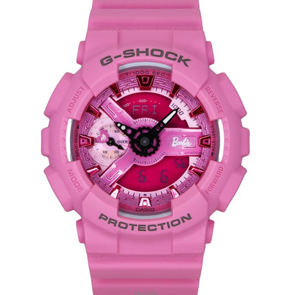 Montre femme Casio G-Shock analogique numérique Barbie Collaboration, cadran rose en résine biosourcée, quartz GMA-S110BE-4A, 200 m