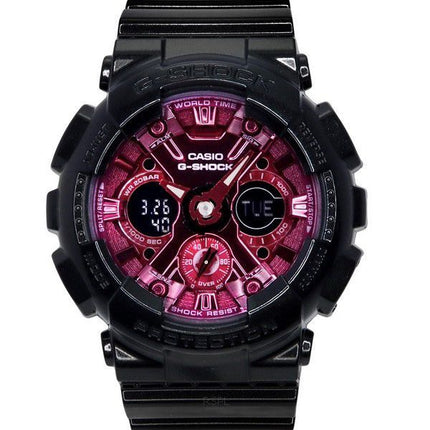 Montre pour femme Casio G-Shock analogique numérique avec bracelet en résine et cadran bordeaux à quartz GMA-S120RB-1A 200M