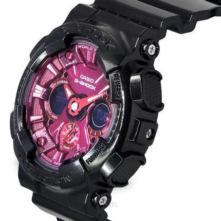 Montre pour femme Casio G-Shock analogique numérique avec bracelet en résine et cadran bordeaux à quartz GMA-S120RB-1A 200M