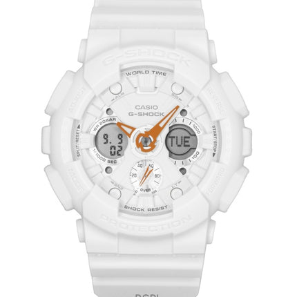 Montre femme Casio G-Shock analogique numérique en résine biosourcée, cadran blanc, quartz, GMA-S120SA-7A1, 200 m