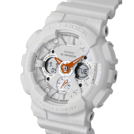 Montre femme Casio G-Shock analogique numérique en résine biosourcée, cadran blanc, quartz, GMA-S120SA-7A1, 200 m