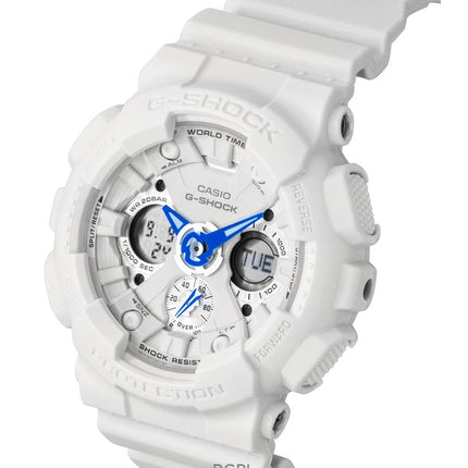 Montre femme Casio G-Shock analogique numérique en résine biosourcée, cadran blanc, quartz, GMA-S120SA-7A2, 200 m