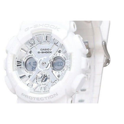 Montre pour femme Casio G-Shock analogique numérique à base biologique bracelet en résine blanche cadran argenté Quartz GMA-S120