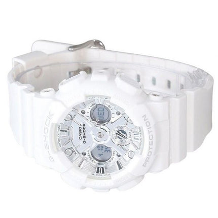Montre pour femme Casio G-Shock analogique numérique à base biologique bracelet en résine blanche cadran argenté Quartz GMA-S120