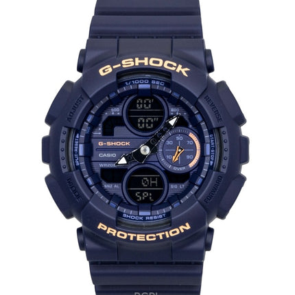 Montre Casio G-Shock GMA-S140-2A2 pour femme, analogique-numérique, en résine biosourcée, cadran bleu, mouvement à quartz, étanche à 200 m.