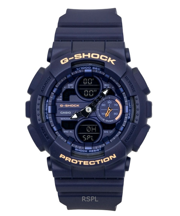Montre Casio G-Shock GMA-S140-2A2 pour femme, analogique-numérique, en résine biosourcée, cadran bleu, mouvement à quartz, étanche à 200 m.