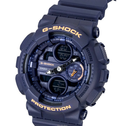 Montre Casio G-Shock GMA-S140-2A2 pour femme, analogique-numérique, en résine biosourcée, cadran bleu, mouvement à quartz, étanche à 200 m.
