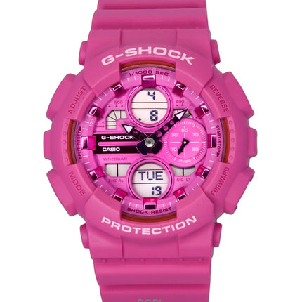 Montre femme Casio G-Shock analogique numérique en résine biosourcée, cadran rose, quartz, GMA-S140PP-4A, 200 m