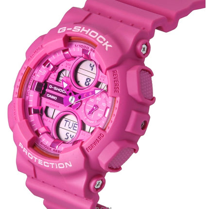 Montre femme Casio G-Shock analogique numérique en résine biosourcée, cadran rose, quartz, GMA-S140PP-4A, 200 m