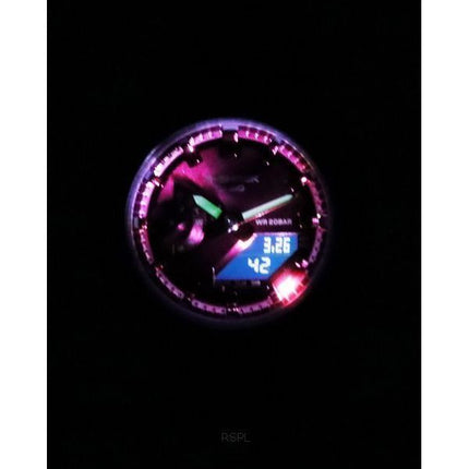 Montre pour femme Casio G-Shock analogique numérique avec bracelet en résine et cadran bordeaux à quartz GMA-S2100RB-1A 200M