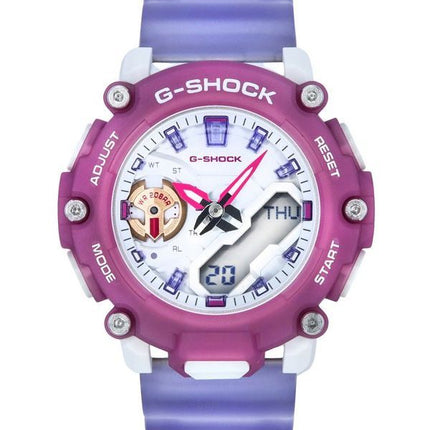 Montre Casio G-Shock GMA-S2200PE-6A pour femme, reconditionnée, analogique-numérique, bracelet en résine translucide, mouvement à quartz, étanche à 200 m.