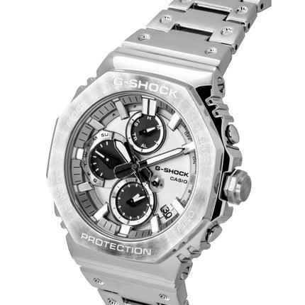 Montre homme Casio G-Shock analogique GMC-B2100ADS-1A, cadran argenté, boîtier en acier inoxydable, mouvement à quartz, étanche à 200 m, avec connexion smartphone.