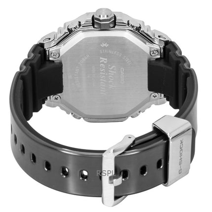 Montre homme Casio G-Shock GMC-B2100Y-1A, entièrement métallique, bracelet en silicone, cadran noir analogique, solaire, étanche à 200 m, avec maillons pour smartphone et bracelet en silicone.
