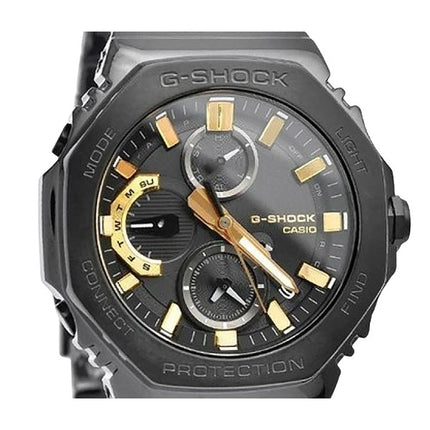 Montre analogique Casio G-Shock 50e anniversaire pour smartphone avec cadran noir et bracelet en cuir Tough Solar GMC-B2100ZE-1A