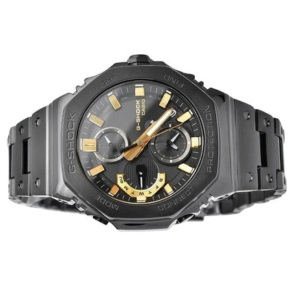 Montre analogique Casio G-Shock 50e anniversaire pour smartphone avec cadran noir et bracelet en cuir Tough Solar GMC-B2100ZE-1A