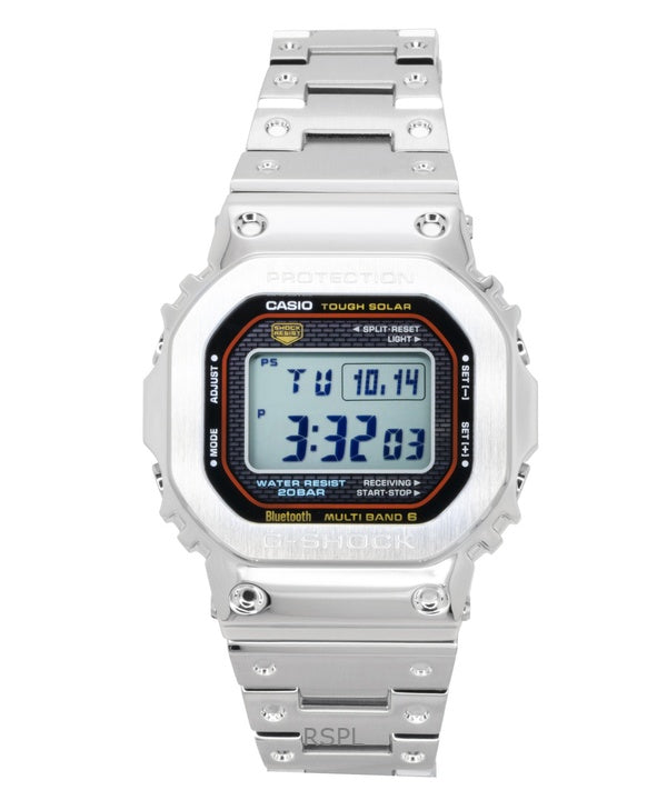 Montre Casio G-Shock GMW-B5000D-1C pour homme, entièrement en métal, avec écran LCD et affichage numérique, en acier inoxydable, étanche jusqu'à 200 m