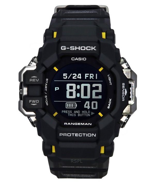 Montre pour homme Casio G-Shock Master Of G-Land Rangeman numérique avec bracelet en résine biosourcée Solar GPR-H1000-1 200M