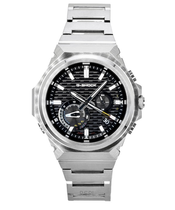 Montre homme Casio G-Shock G-Steel analogique avec connexion smartphone, cadran noir en acier inoxydable, solaire GST-B1000D-1A, étanche à 200 m