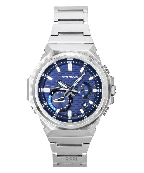 Montre homme Casio G-Shock G-Steel analogique avec connexion smartphone, cadran bleu, boîtier en acier inoxydable, solaire GST-B1000D-2A, étanche à 200 m