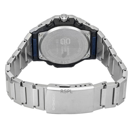 Montre homme Casio G-Shock G-Steel analogique avec connexion smartphone, cadran bleu, boîtier en acier inoxydable, solaire GST-B1000D-2A, étanche à 200 m