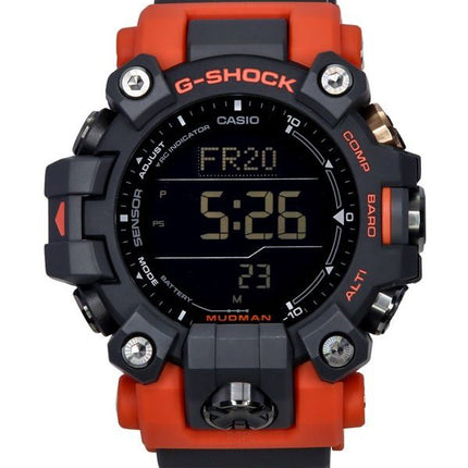 Montre pour homme Casio G-Shock Mudman Master Of G-Land numérique bracelet en résine orange et noir solaire GW-9500-1A4 200M