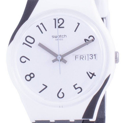Montre pour homme Swatch Greytwist cadran blanc bracelet en silicone à quartz GW711